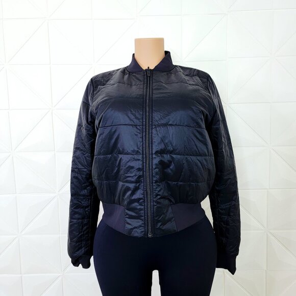 Lululemon Women's Black Non-Stop Long Sleeve Reversible Bomber Jacket Size 10 - Picture 2 of 9